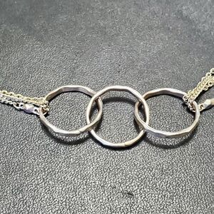 Three ring multi strand necklace